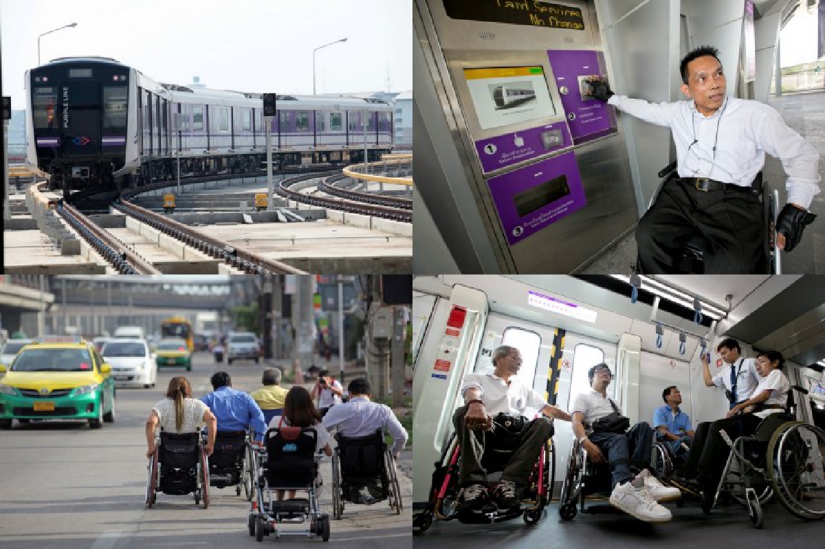 นั่งวีลแชร์ขึ้นรถไฟสายสีม่วง ส่อง"สิ่งอำนวยความสะดวกคนพิการ" นั่งวีลแชร์ขึ้นรถไฟสายสีม่วง ส่อง"สิ่งอำนวยความสะดวกคนพิการ"