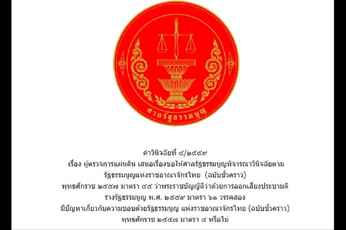เปิดคำวินิจฉัยศาลรัฐธรรมนูญปมมาตรา61 พรบ.ประชามติ เปิดคำวินิจฉัยศาลรัฐธรรมนูญปมมาตรา61 พรบ.ประชามติ