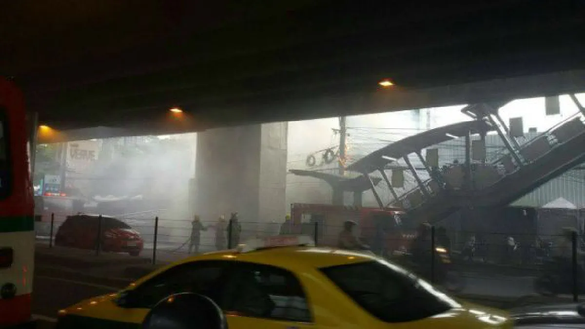 Scary looking fire at On Nut station at rush hour