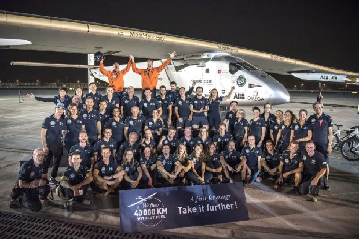 Solar plane completes epic round-the-world trip