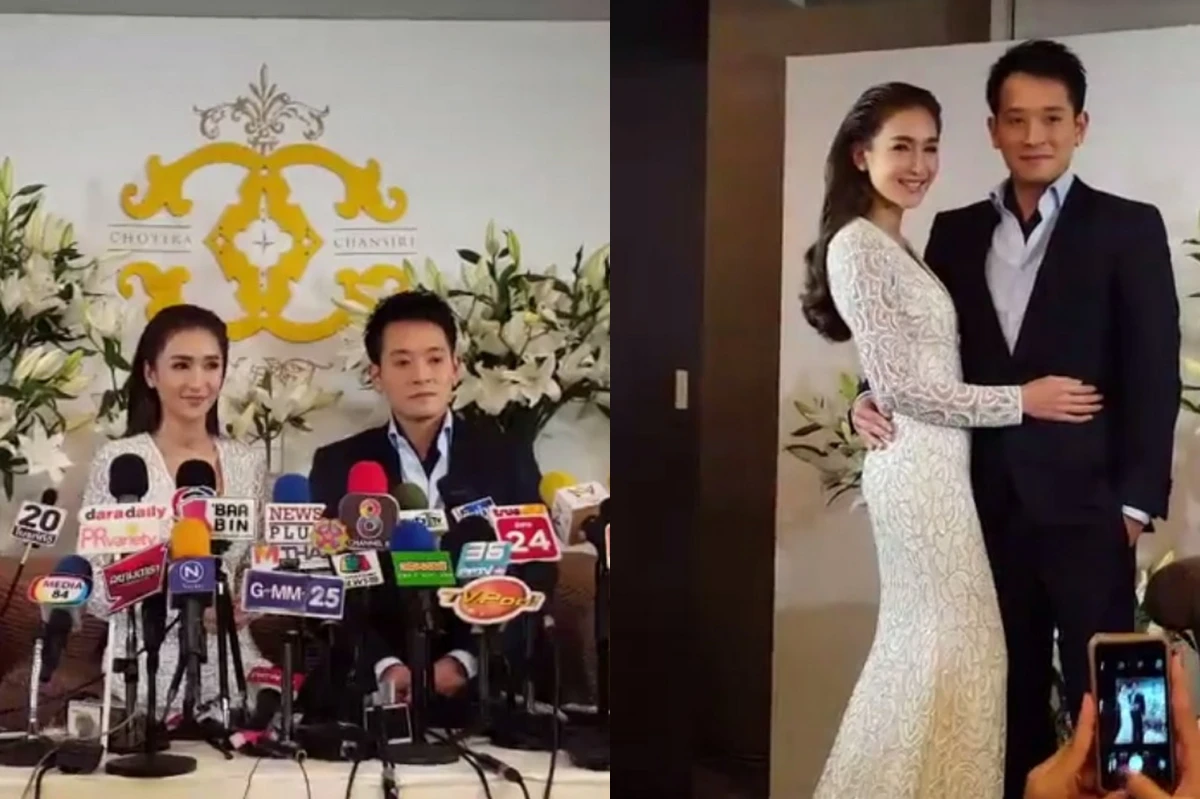 สวยออร่า! เนย โชติกา จูงมือ ไฮโซอาร์ม แถลงวิวาห์สุดชื่นมื่น