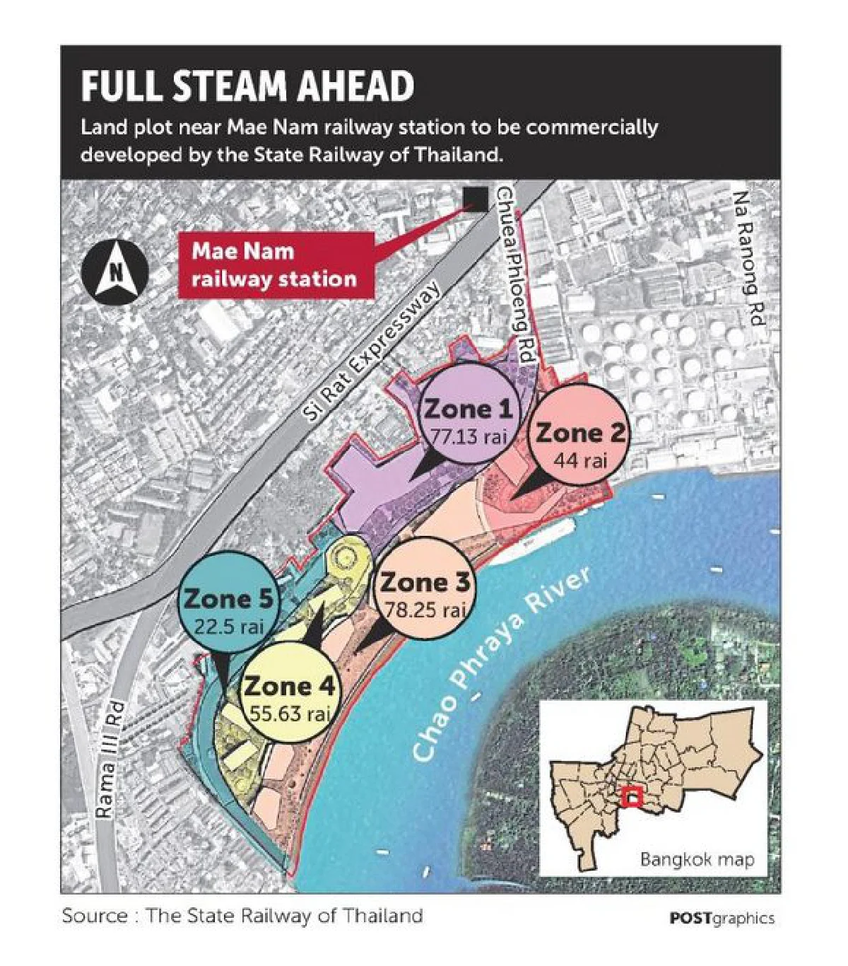Railway plans tower, hotels, dept stores for river area