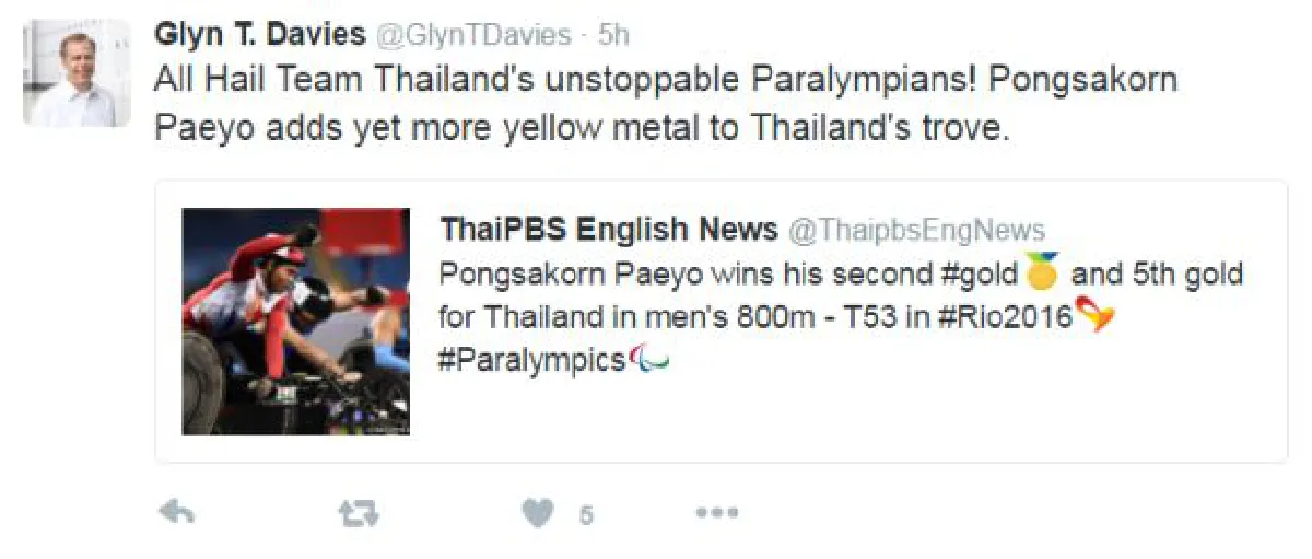 Paralympics: 400-metre gold puts Thailand in 20th place