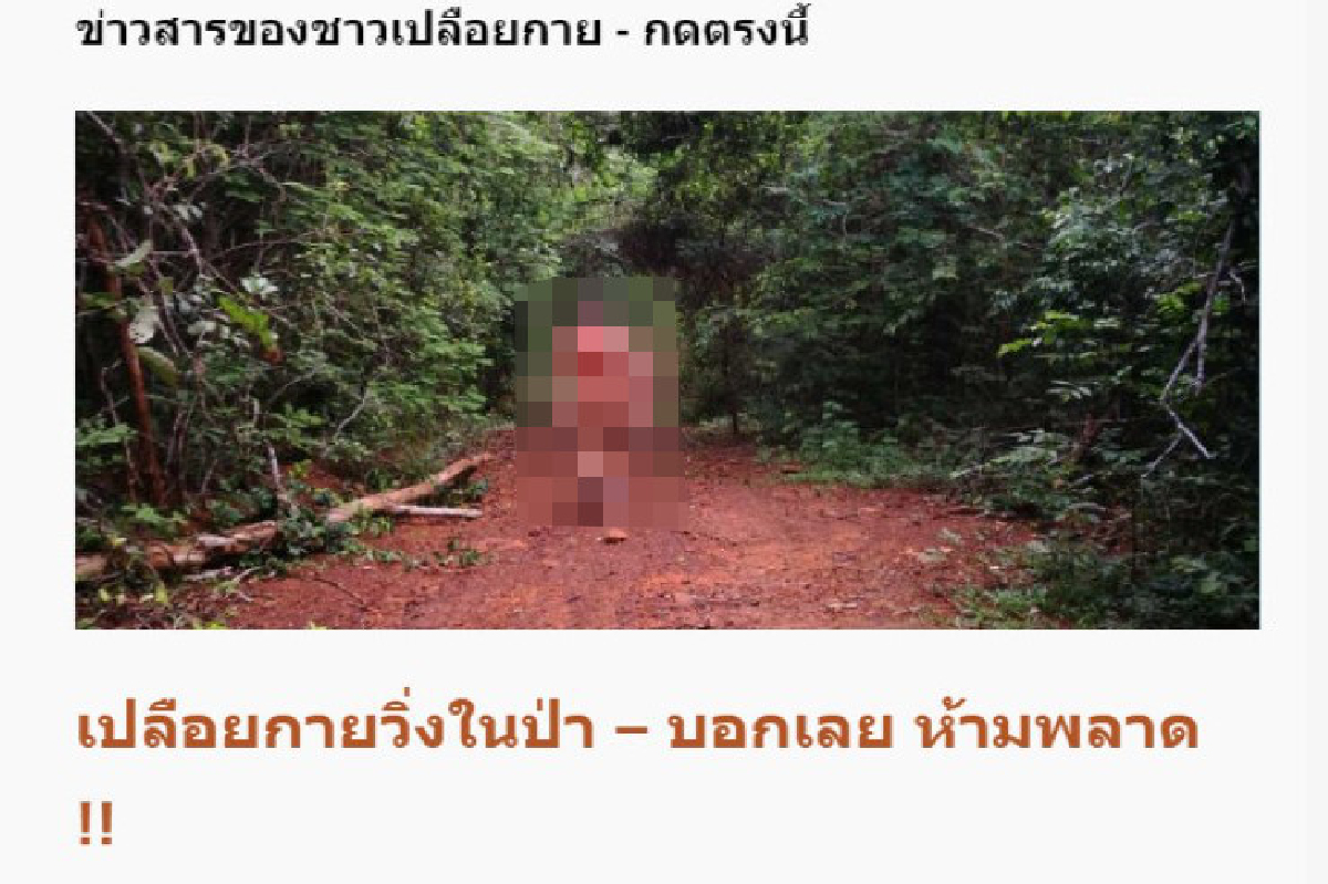 พบกลุ่มจัดวิ่งเปลือยในป่าวังน้ำเขียว ทนายเตือนผิดกม.แม้เป็นที่ส่วนบุคคล พบกลุ่มจัดวิ่งเปลือยในป่าวังน้ำเขียว ทนายเตือนผิดกม.แม้เป็นที่ส่วนบุคคล