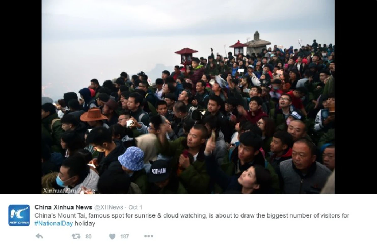 ประมวลภาพคนจีนแห่เที่ยวเนื่องในวันชาติจีน