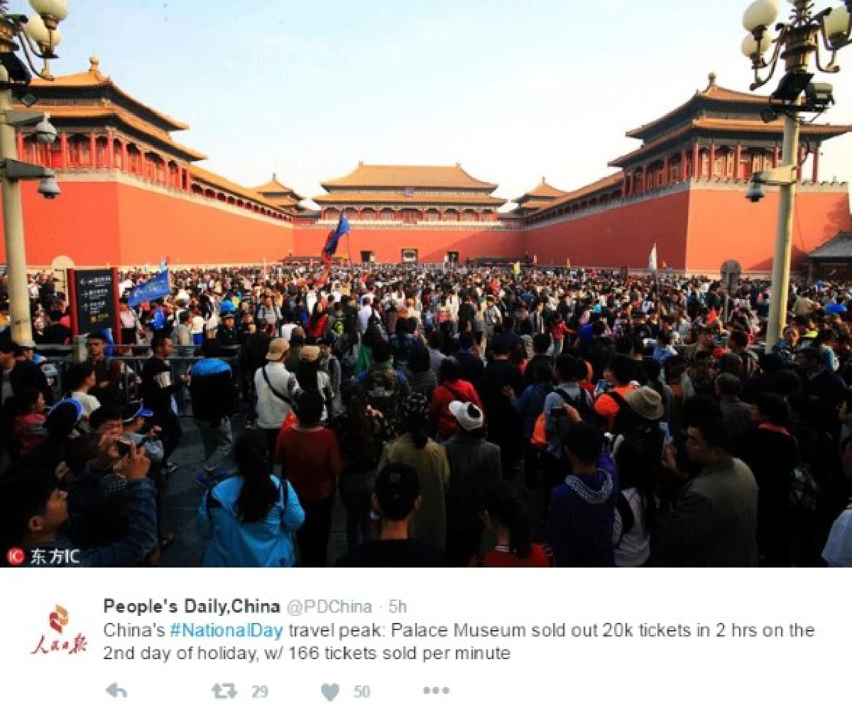 ประมวลภาพคนจีนแห่เที่ยวเนื่องในวันชาติจีน