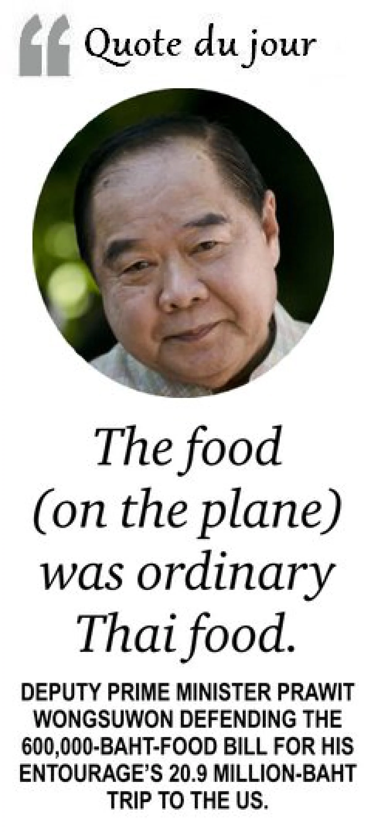 No caviar but oodles of noodles for Prawit