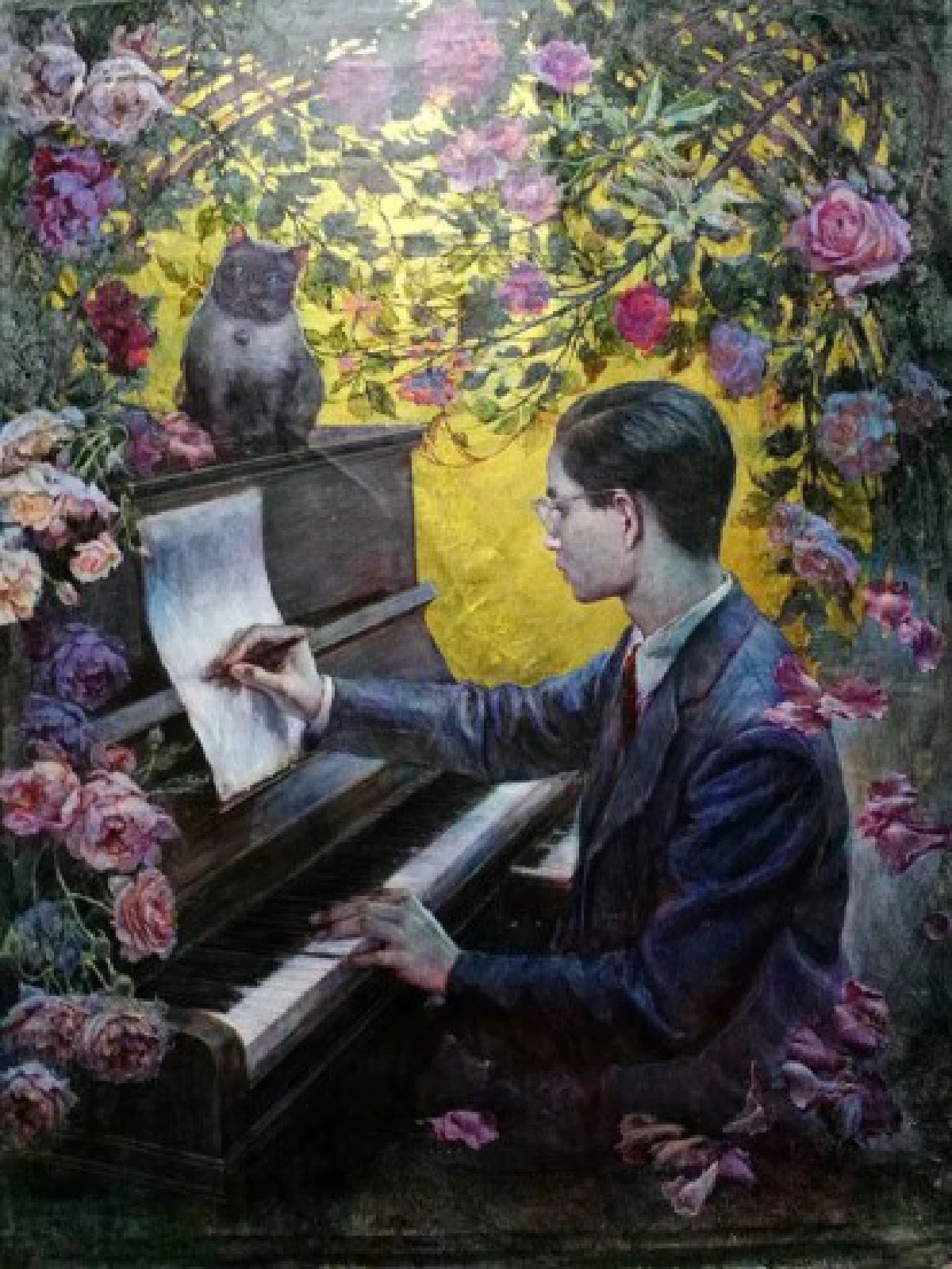 ชื่นชม!จิตรกรรมภาพเหมือนในหลวงรัชกาลที่9ของศิลปินดัง"สุรเดช แก้วท่าไม้"