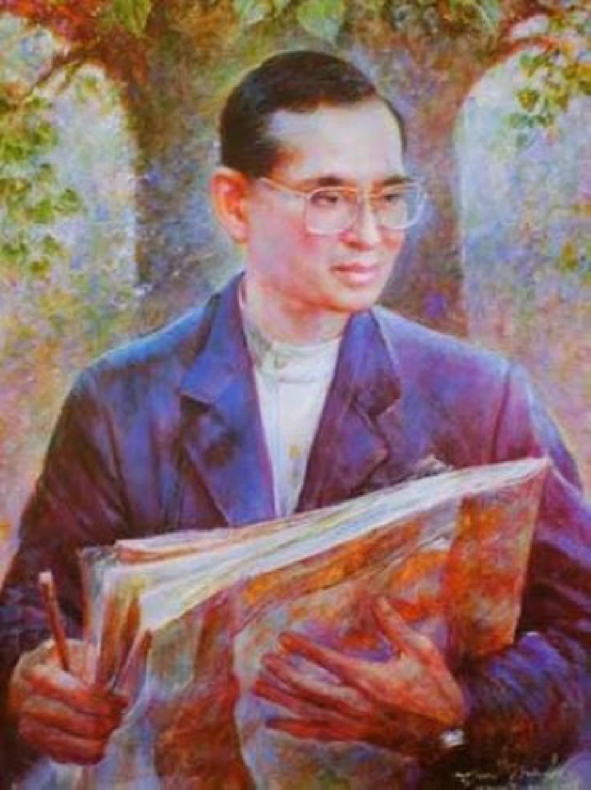 ชื่นชม!จิตรกรรมภาพเหมือนในหลวงรัชกาลที่9ของศิลปินดัง"สุรเดช แก้วท่าไม้"