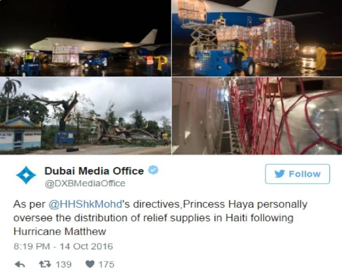 ประมุขดูไบส่งความช่วยเหลือให้เฮติด้วยเครื่องบินเจ็ทส่วนพระองค์