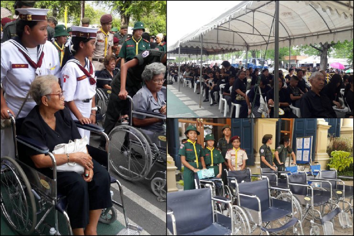 จัดเต็นท์-รถเข็นให้ผู้สูงอายุมาแสดงความอาลัยในหลวงร.9 จัดเต็นท์-รถเข็นให้ผู้สูงอายุมาแสดงความอาลัยในหลวงร.9