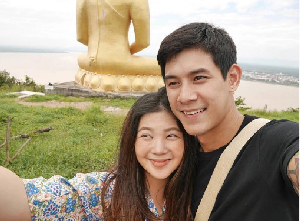 สามีดูแลไม่ห่าง! ฮารุ อุ้มท้องโต 7 เดือน ทำบุญทอดกฐินเมืองลาว