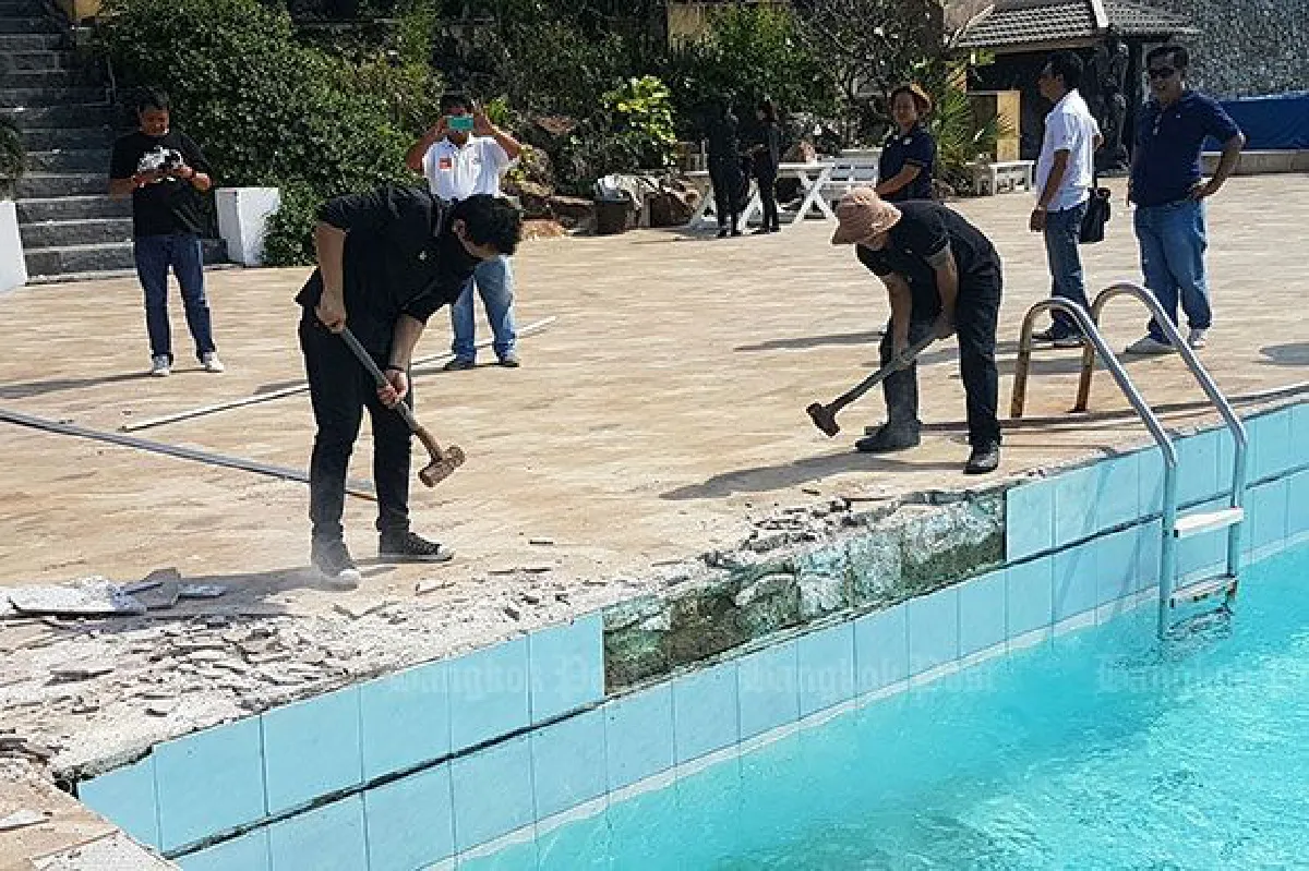 Scenic pool at Pattaya's cliff house demolished