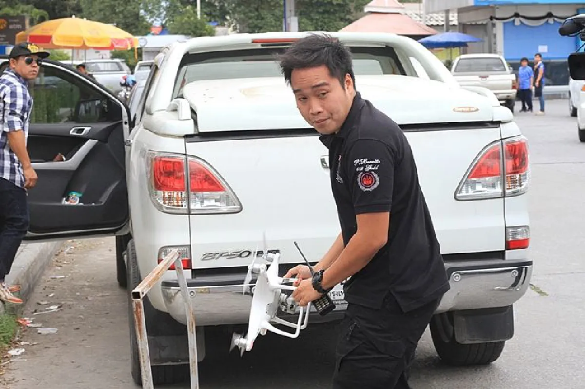 โดรนดีเอสไอร่วงหน้าวัดใบพัดฟันศรีษะเจ้าหน้าที่เจ็บ
