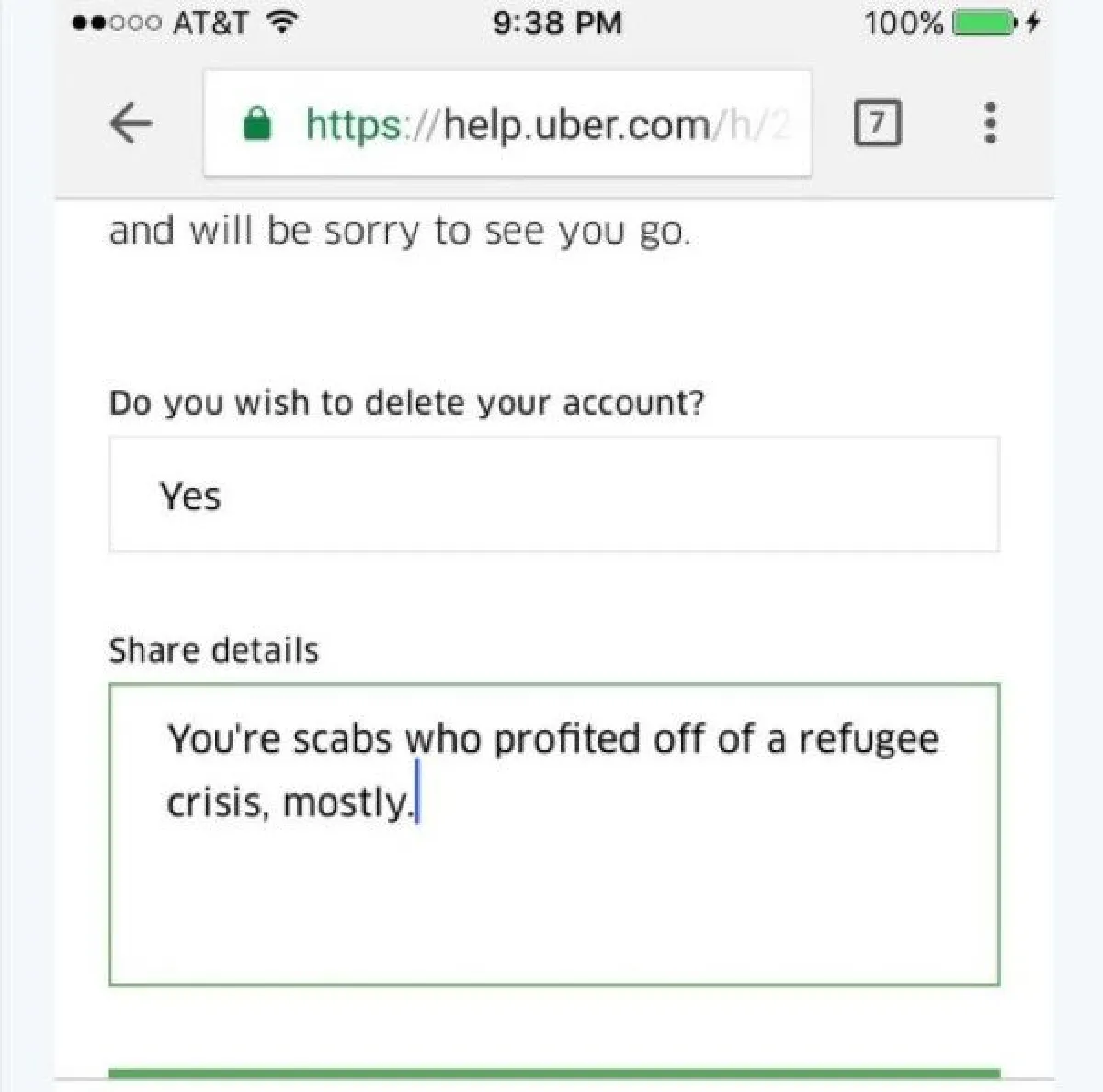 แห่ลบแอพอูเบอร์ ให้บริการขณะแท็กซี่ประท้วงทรัมป์