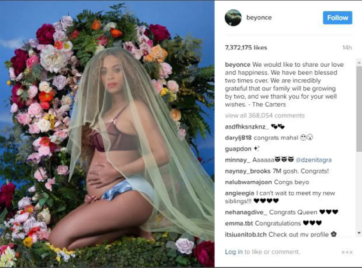 Pregnant Beyonce breaks Instagram record