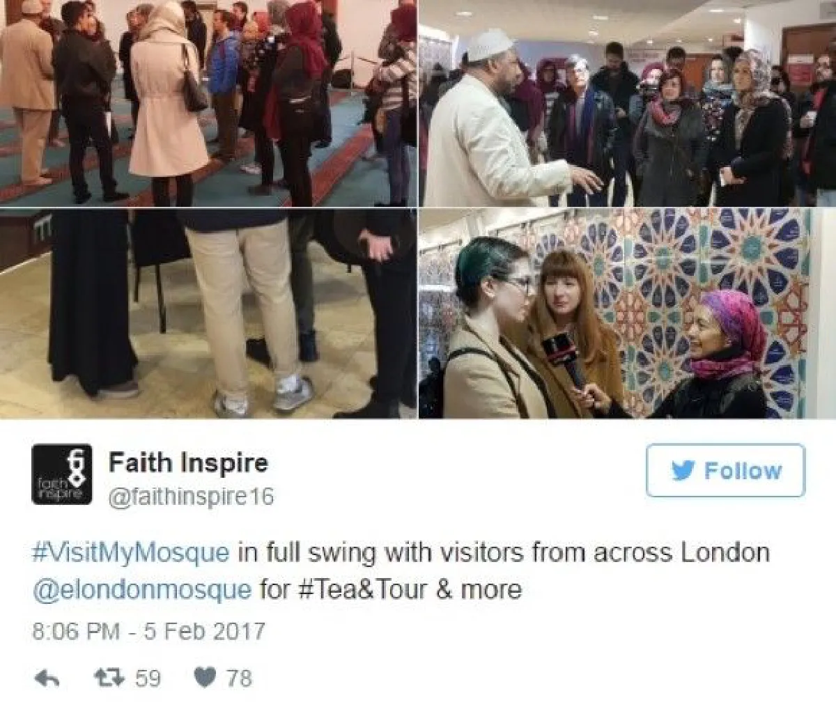 ชาวมุสลิมในสหราชอาณาจักรเปิดมัสยิด รับแคมเปญ #VisitMyMosque