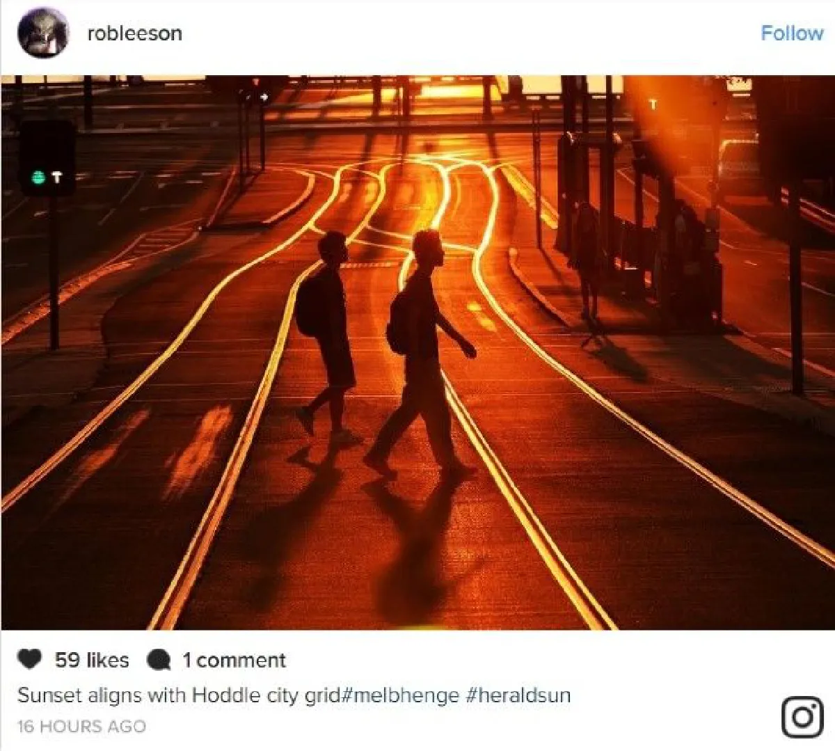 ชมความสวยงามของ Melbhenge เมื่อพระอาทิตย์ตกระหว่างซอกตึกพอดี