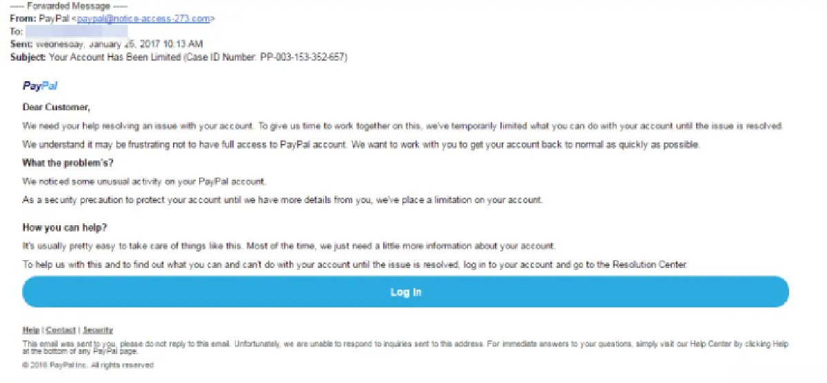 ผู้ใช้ "PayPal" กำลังตกอยู่ในอันตรายด้วยกลโกงของแฮกเกอร์