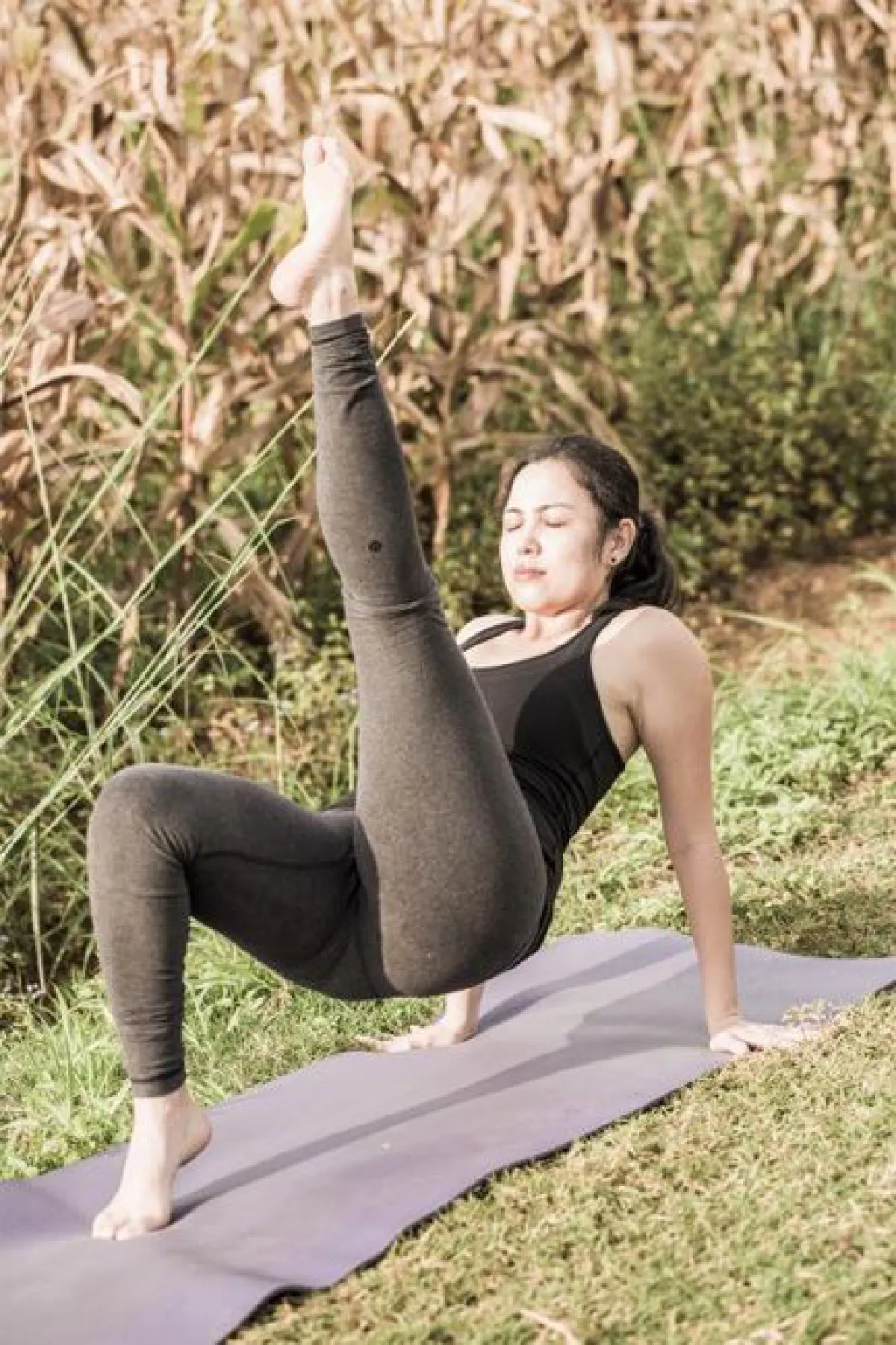 การฝึกโยคะท่ากระดาน ดันกระดูกสะบักขึ้นสู่เบื้องบน เปิดช่องอกและซี่โครงสู่ท้องฟ้า