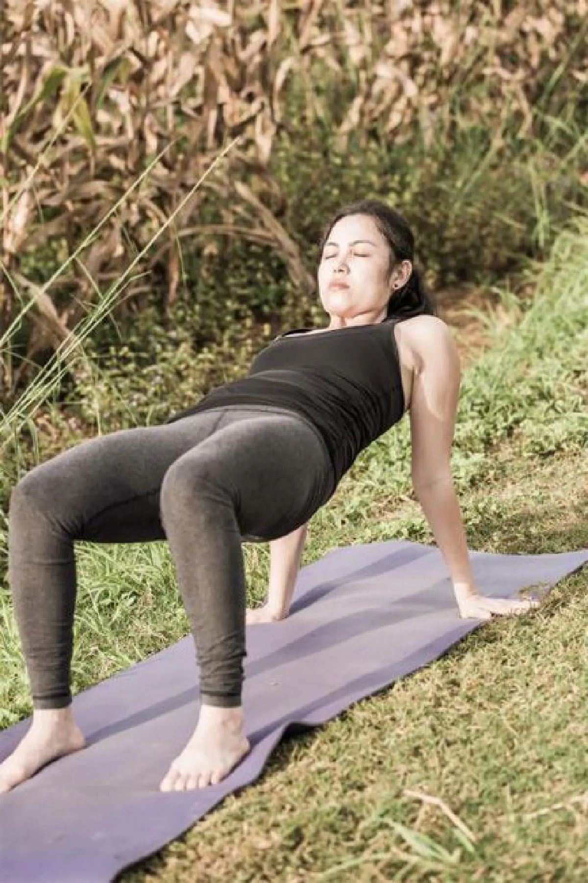 การฝึกโยคะท่ากระดาน ดันกระดูกสะบักขึ้นสู่เบื้องบน เปิดช่องอกและซี่โครงสู่ท้องฟ้า