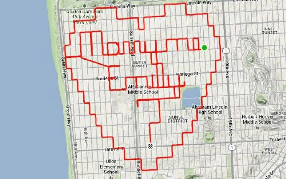 ผลงานศิลปะจากการปั่นจักรยาน ผสานกับ GPS