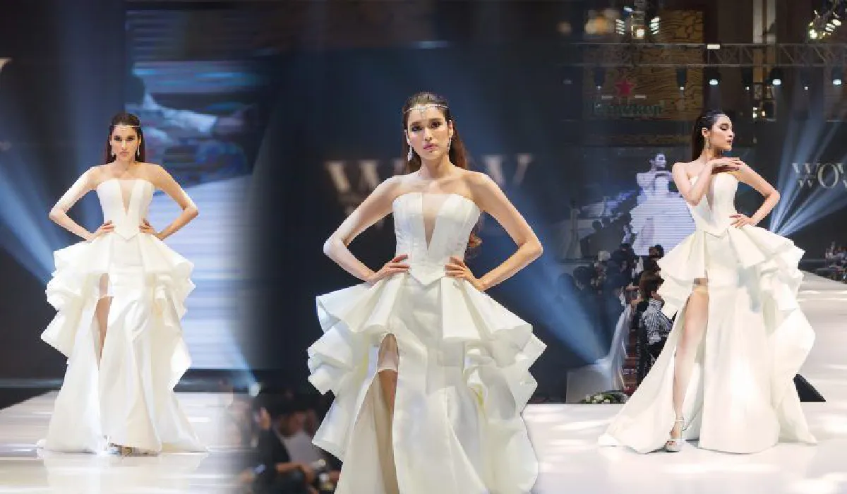สวยหรูอลังการ! แพนเค้ก นำทีมซุปตาร์เดินแบบชุดแต่งงานที่ สปป.ลาว