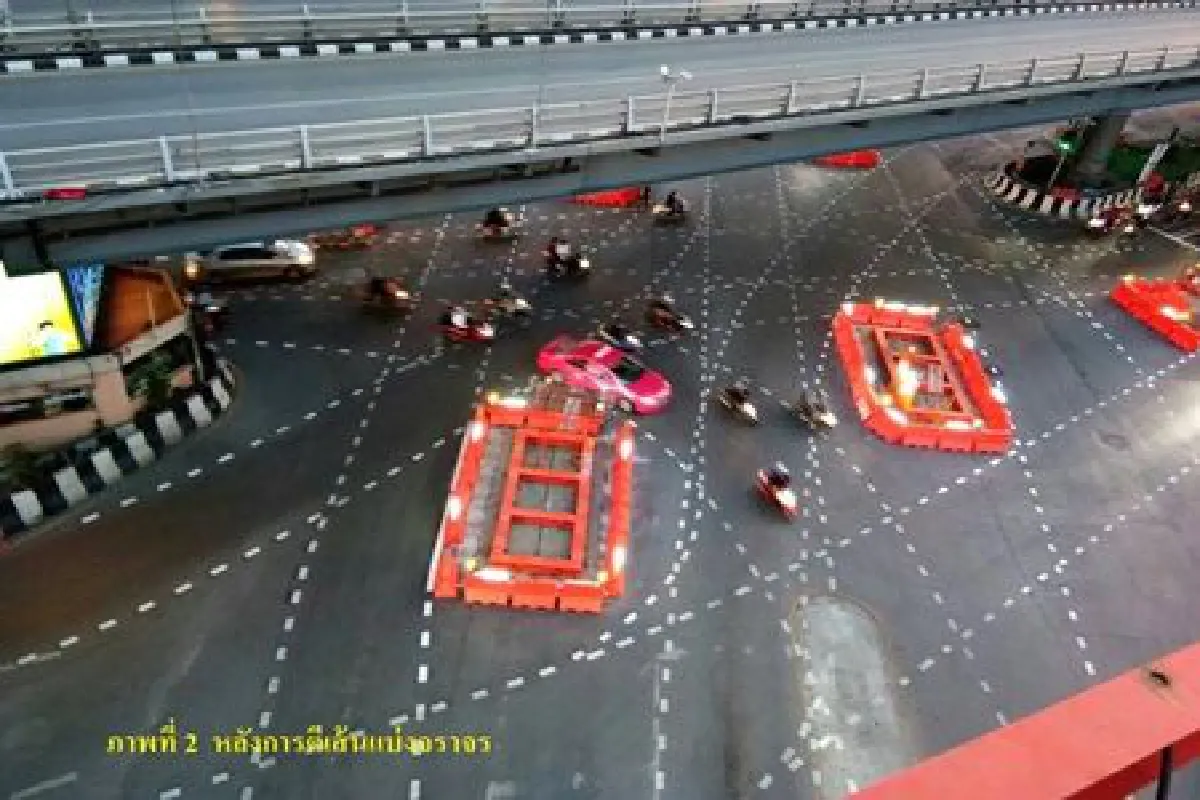 รฟม.แจงการตีเส้นบนพื้นผิวจราจรแยกบางพลัด