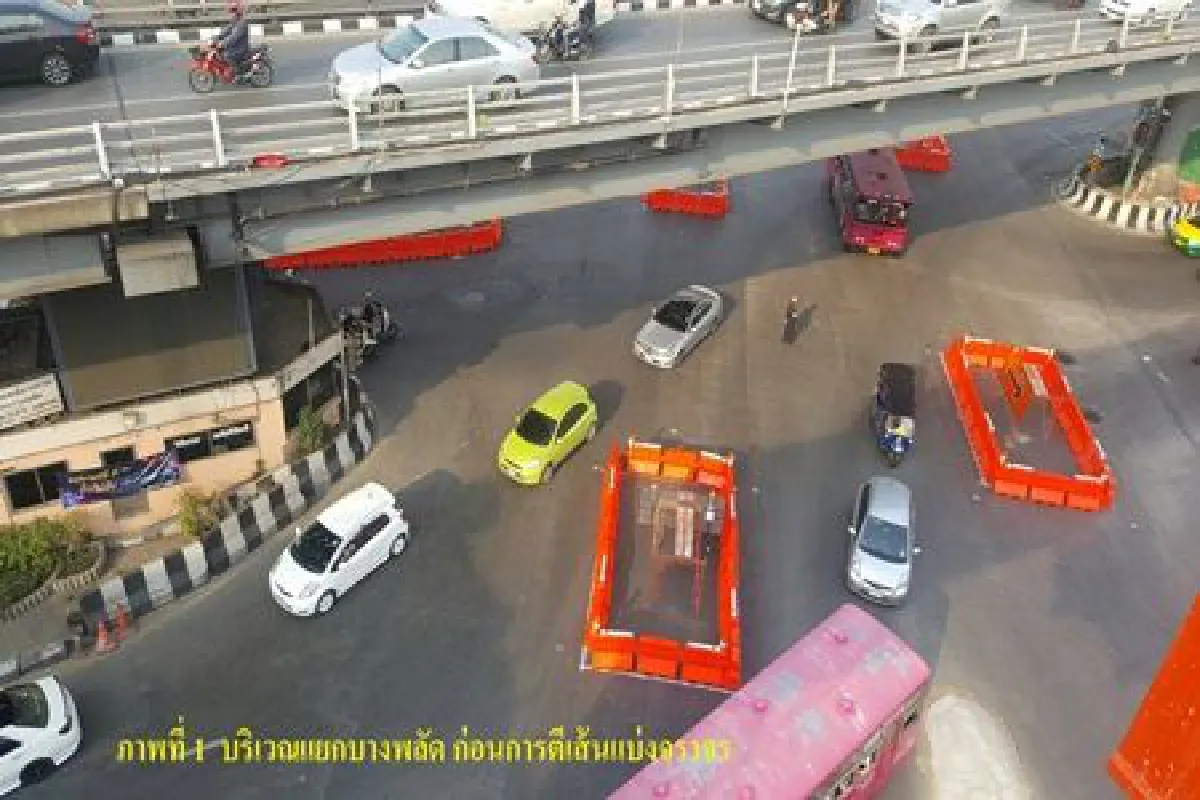 รฟม.แจงการตีเส้นบนพื้นผิวจราจรแยกบางพลัด