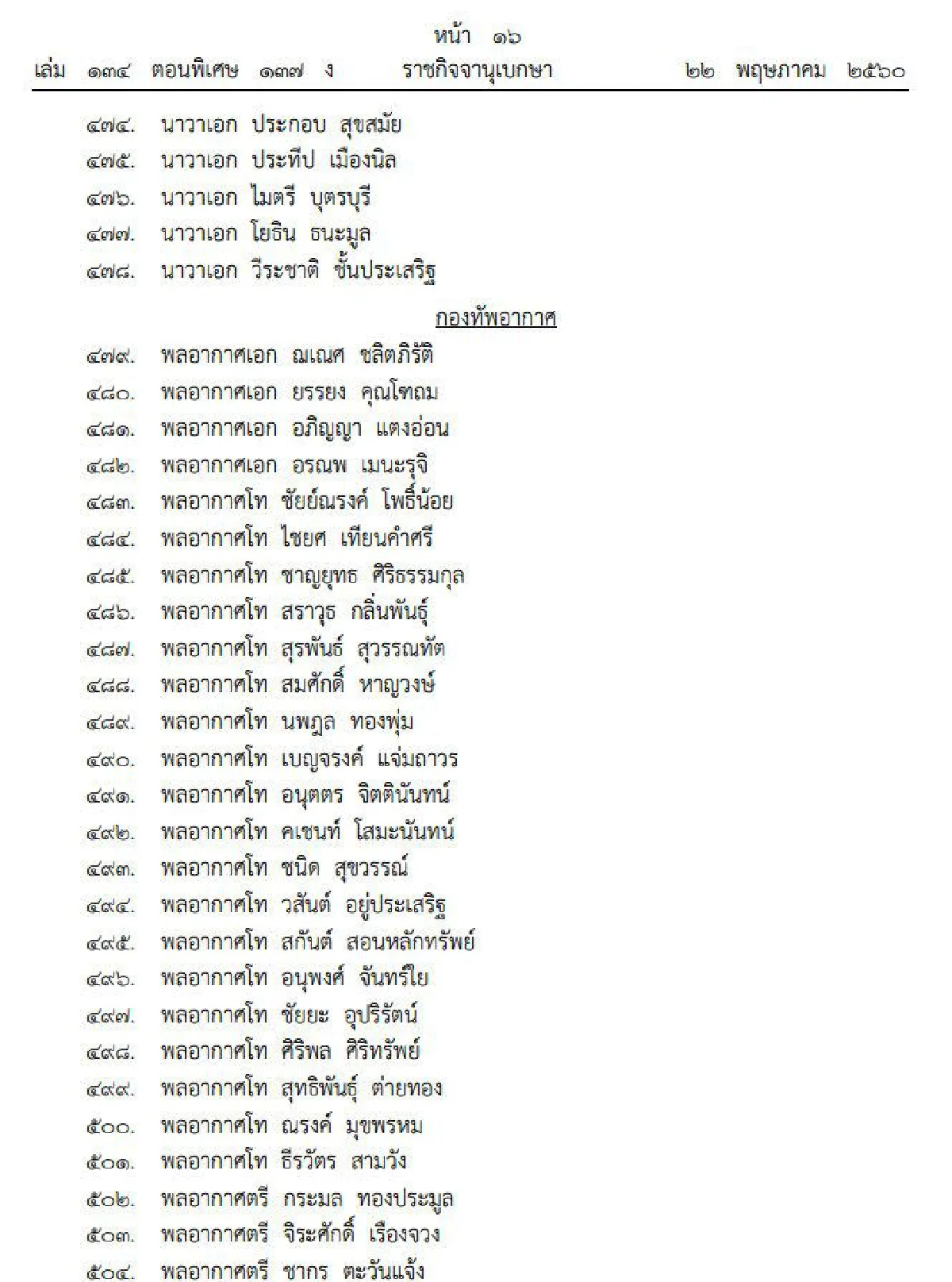 โปรดเกล้าฯแต่งตั้งราชองครักษ์548ราย