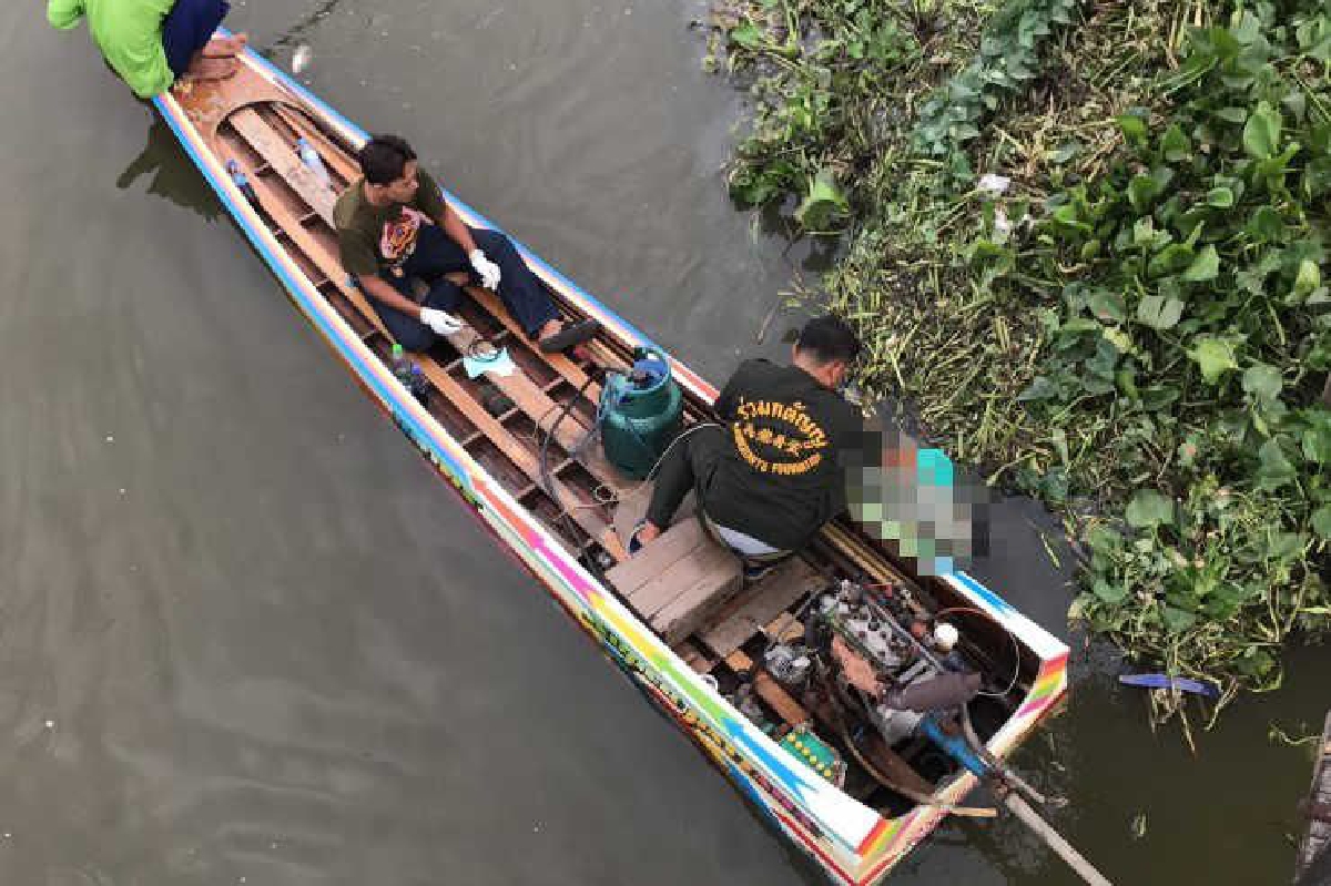 พบศพหญิงสาวนิรนามถูกฆ่าถ่วงน้ำย่านบางเสาธง พบศพหญิงสาวนิรนามถูกฆ่าถ่วงน้ำย่านบางเสาธง
