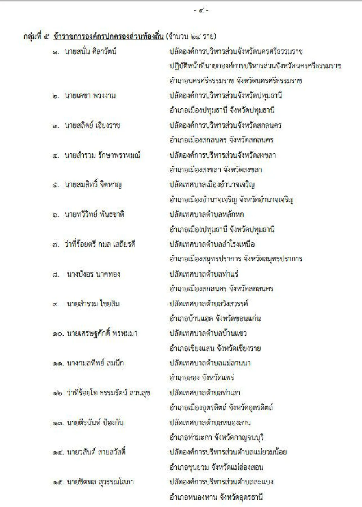 คสช.ประกาศรายชื่อเจ้าหน้าที่รัฐอยู่ระหว่างถูกตรวจสอบเพิ่ม70ราย