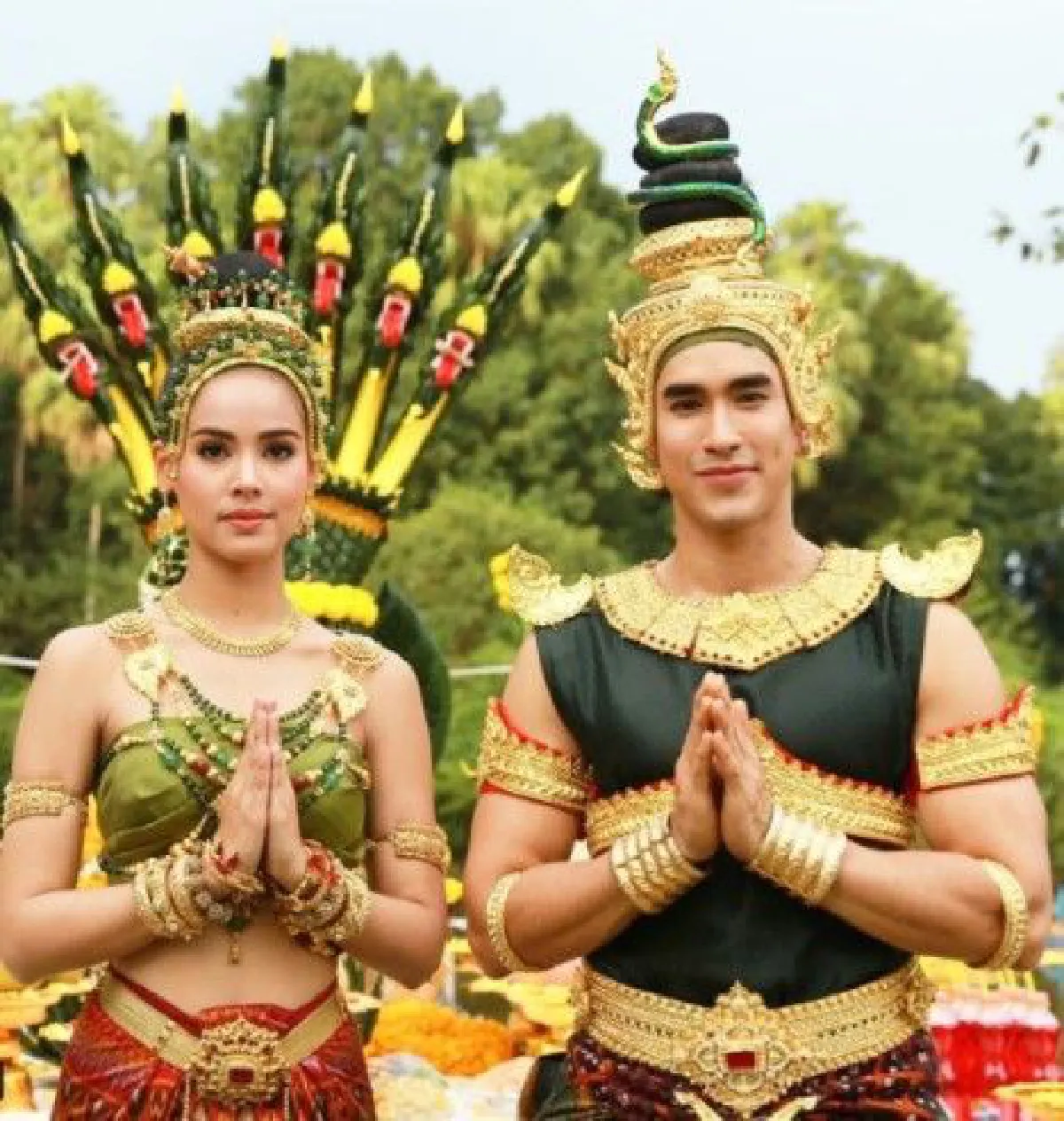 ณเดชน์-ญาญ่า ร่ายรำพิธีบวงสรวงนาคี 2 ที่คำชะโนด