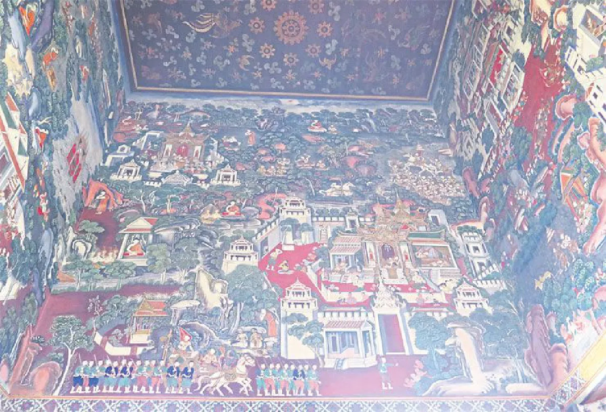 จิตรกรรมฝาผนังอุโบสถ วัดอ่างศิลางามไม่มีที่ติ