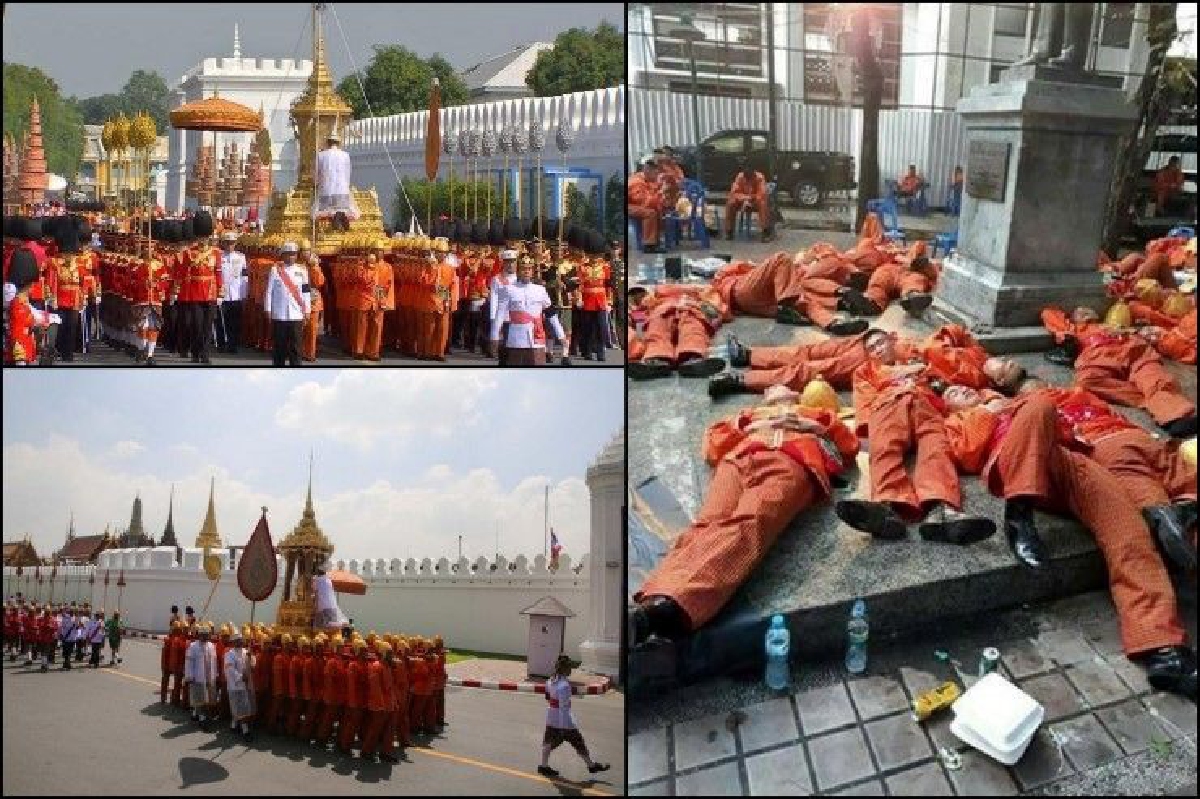 "พลแบกหาม" หลับริมทางเดินหลังเสร็จภารกิจอันยิ่งใหญ่ "พลแบกหาม" หลับริมทางเดินหลังเสร็จภารกิจอันยิ่งใหญ่