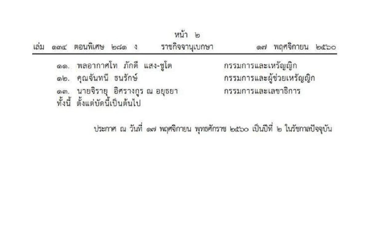โปรดเกล้าฯตั้งคณะกรรมการมูลนิธิโครงการหลวงชุดใหม่