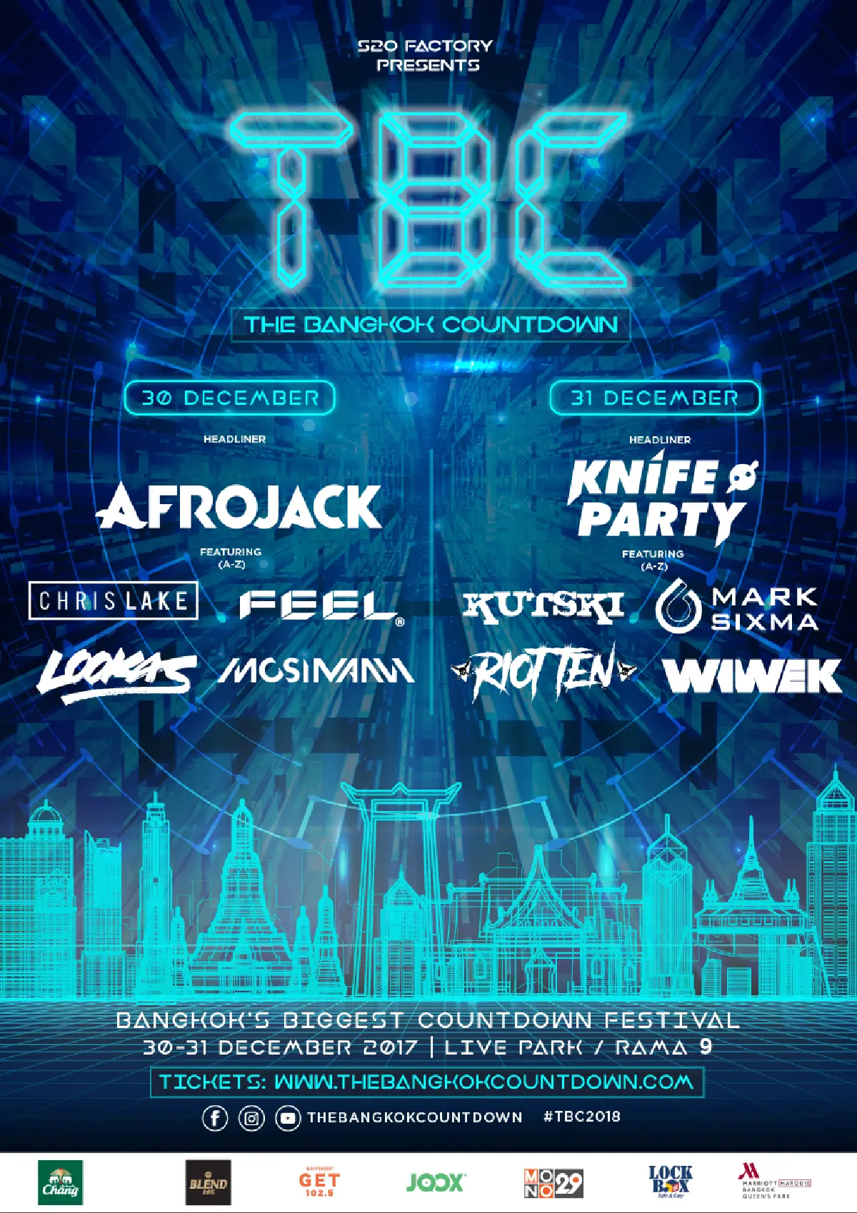 ระเบิดความมันส์ต้อนรับปีใหม่ กับ TBC "THE BANGKOK COUNTDOWN" EDM เฟสติวัลครั้งแรกในประเทศไทย คืน 30-31 ธันวาคมนี้ ที่ Live Park พระรามเก้า!