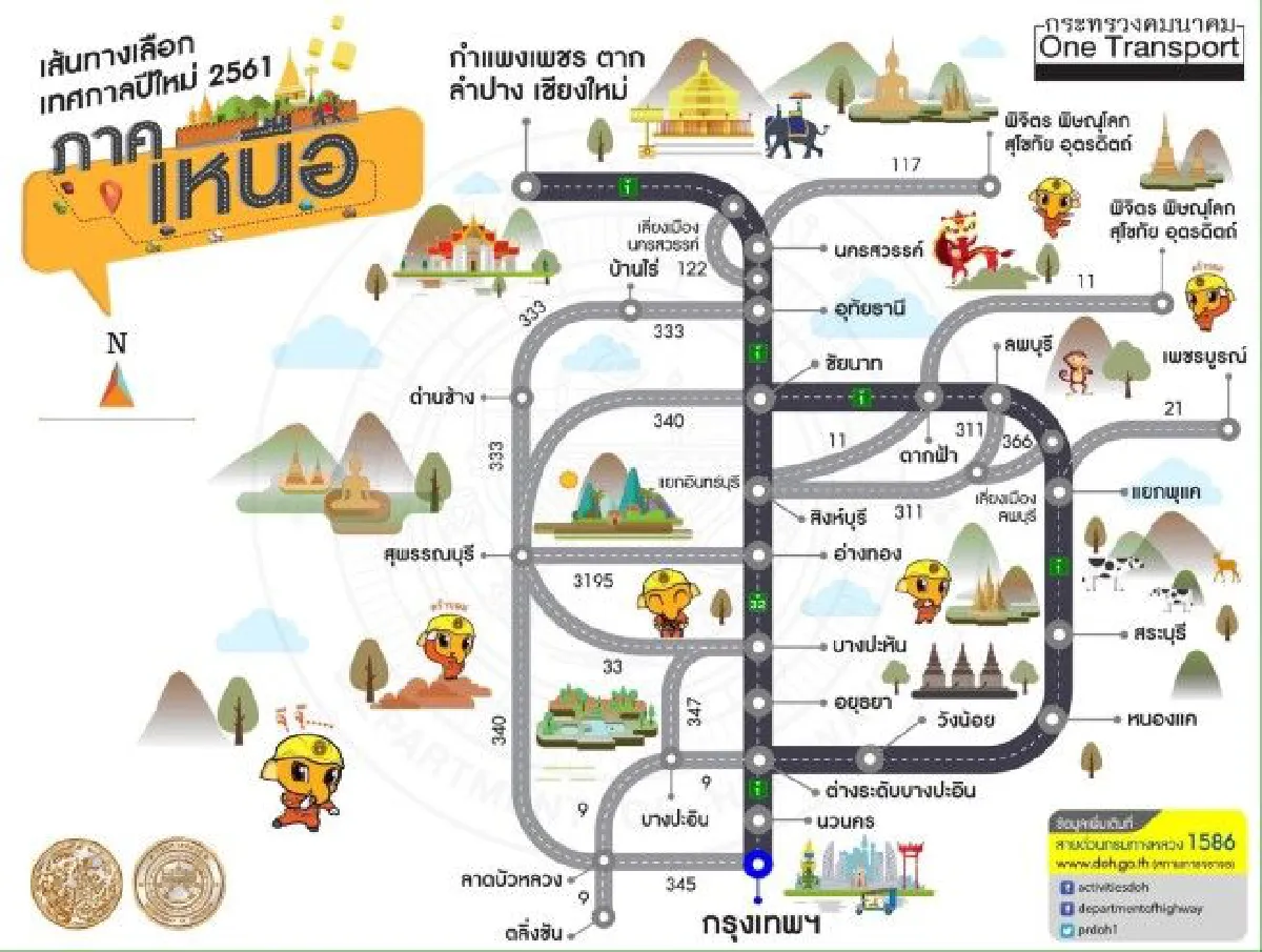 ทางหลวงแนะเส้นทางเลี่ยงจราจรช่วงปีใหม่สู่4ภาคทั่วประเทศ