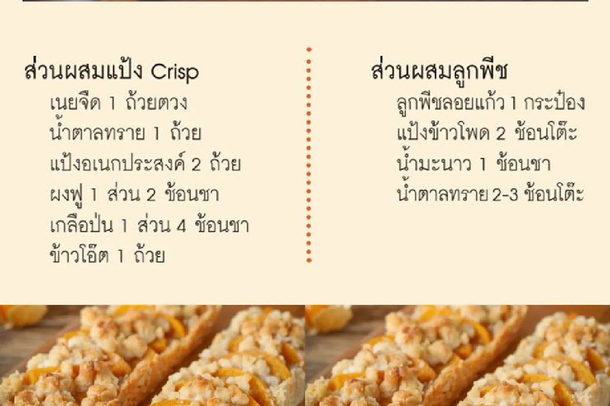 จากยอดดอย สู่บ้านเรา อร่อยคุณภาพจากวัตถุดิบจากโครงการหลวง Peach & Oatmeal Crisp
