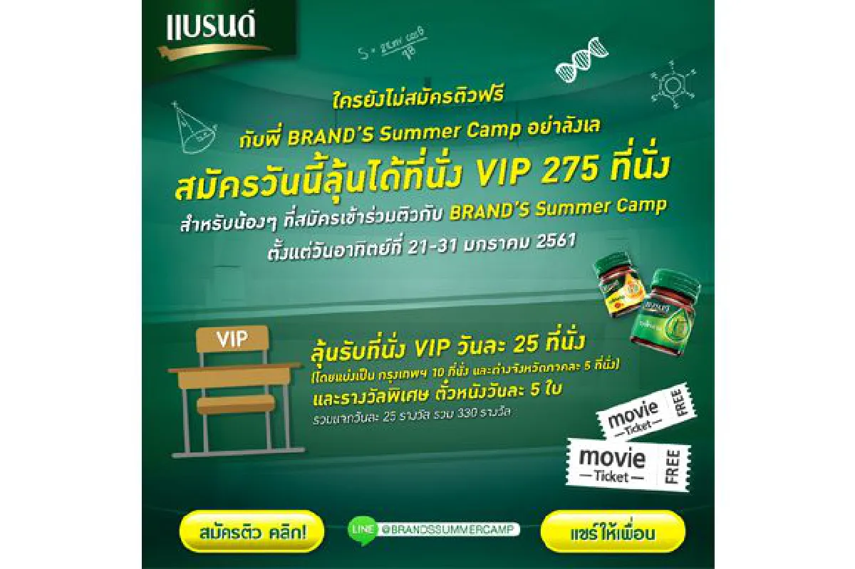 ชวนน้องๆ ม.ปลายมาติวฟรี รอบสุดท้ายของปีนี้ กับ "BRAND's Summer Camp ครั้งที่ 30"