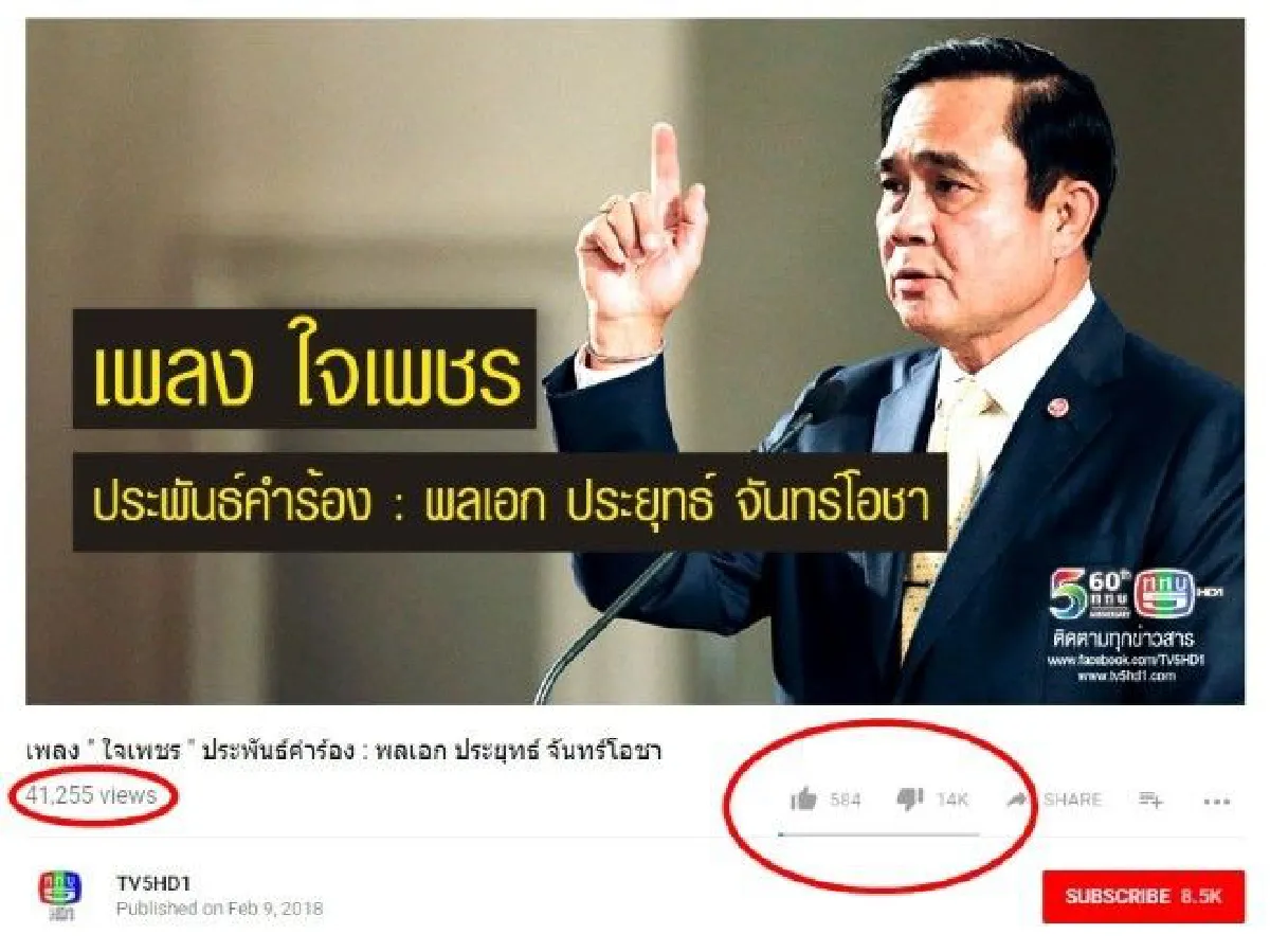 สำรวจความนิยมเพลง "ใจเพชร" ซิงเกิลใหม่ พล.อ.ประยุทธ์ พบกระแสไม่ชอบพุ่ง!