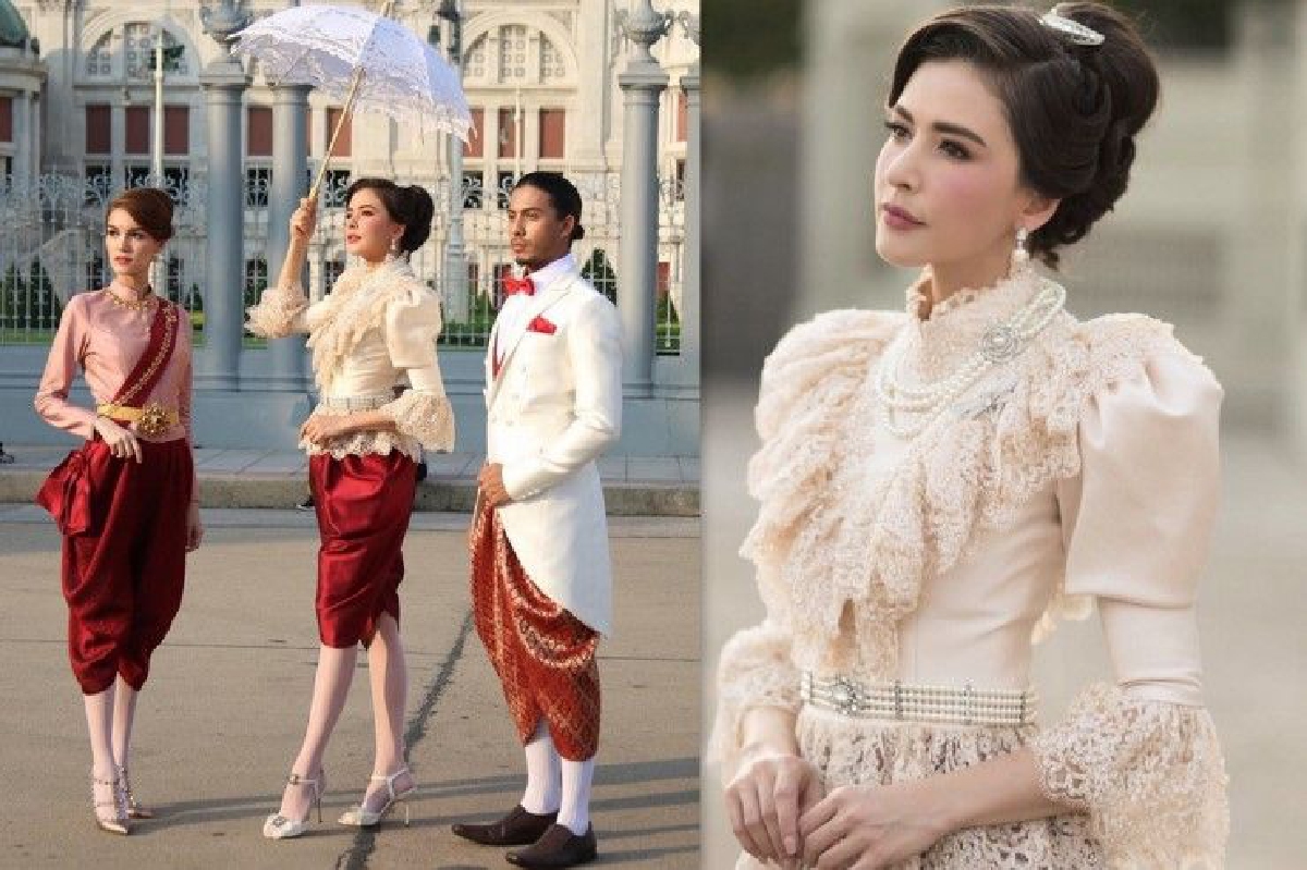 งดงามมาก! แม่หญิงศรีริต้า พา เจนนี่-โจเซฟ แต่งเต็มด้วยชุดไทย งดงามมาก! แม่หญิงศรีริต้า พา เจนนี่-โจเซฟ แต่งเต็มด้วยชุดไทย