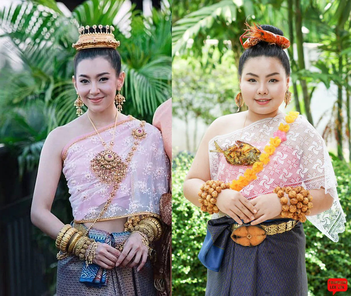 บุฟเฟ่ต์ฉันไม่พลาด! ทราย เบญจพร คอสเพลย์ชุดแต่งงานสุดฮาอาหารเพียบ