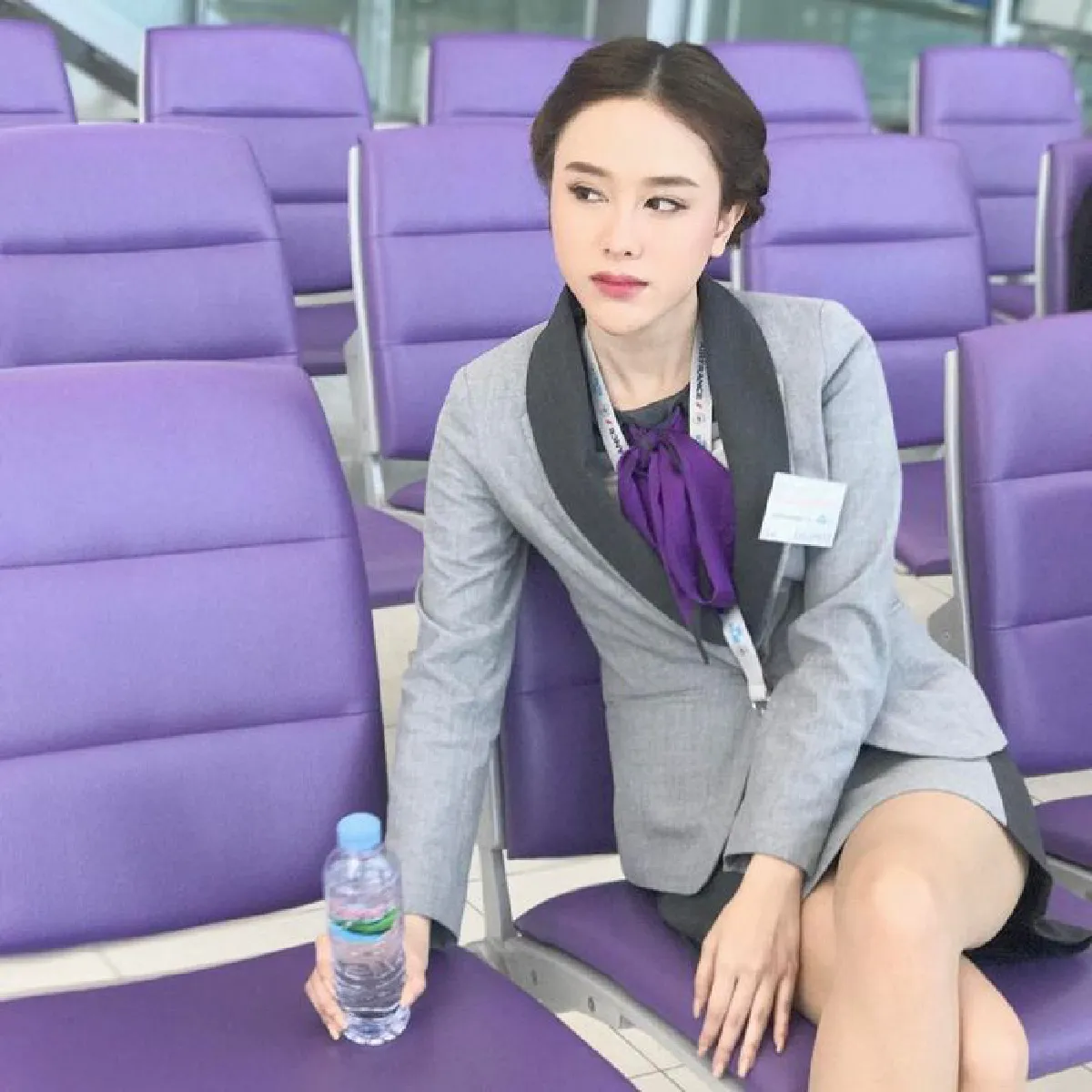 ส่องความสวย มิ้ง ศวภัทร สมัยเป็นนศ.ฝึกงานในชุดกราวนด์สนามบิน