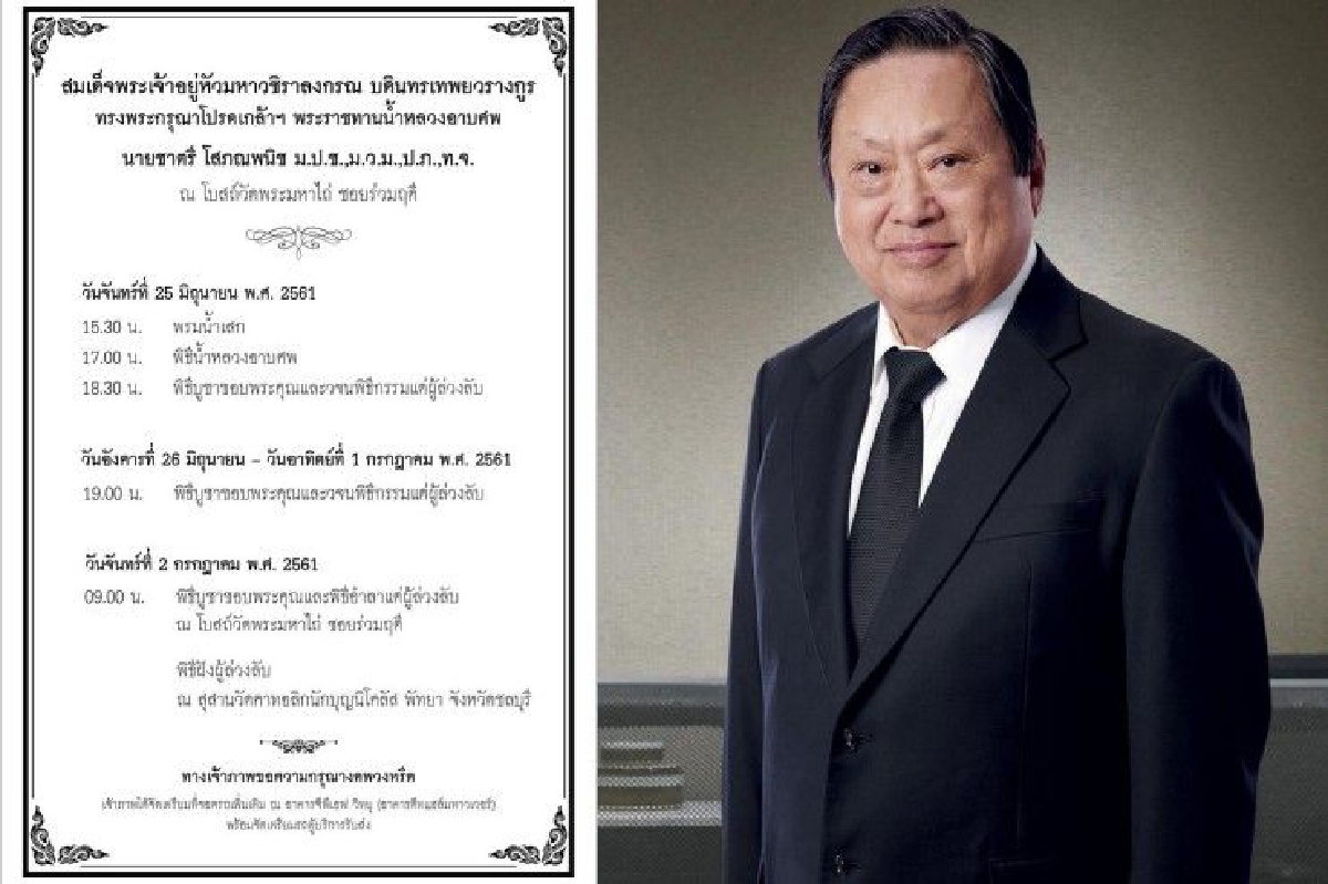 สมเด็จพระเจ้าอยู่หัวโปรดเกล้าฯพระราชทานน้ำหลวงอาบศพ "ชาตรี โสภณพนิช" สมเด็จพระเจ้าอยู่หัวโปรดเกล้าฯพระราชทานน้ำหลวงอาบศพ "ชาตรี โสภณพนิช"