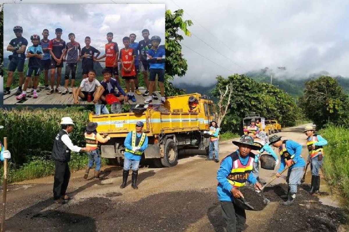 เร่งปรับปรุงเส้นทางถ้ำหลวง เพื่อเตรียมขนทีมหมูป่าไปโรงพยาบาล เร่งปรับปรุงเส้นทางถ้ำหลวง เพื่อเตรียมขนทีมหมูป่าไปโรงพยาบาล