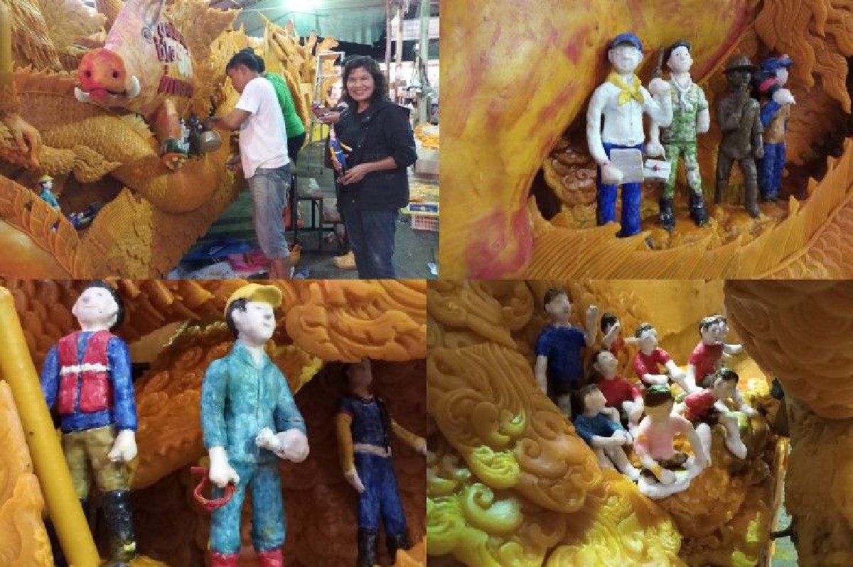 ฮือฮาเทียนพรรษาปั้นฮีโร่ช่วยทีมหมูป่าติดถ้ำหลวง ฮือฮาเทียนพรรษาปั้นฮีโร่ช่วยทีมหมูป่าติดถ้ำหลวง