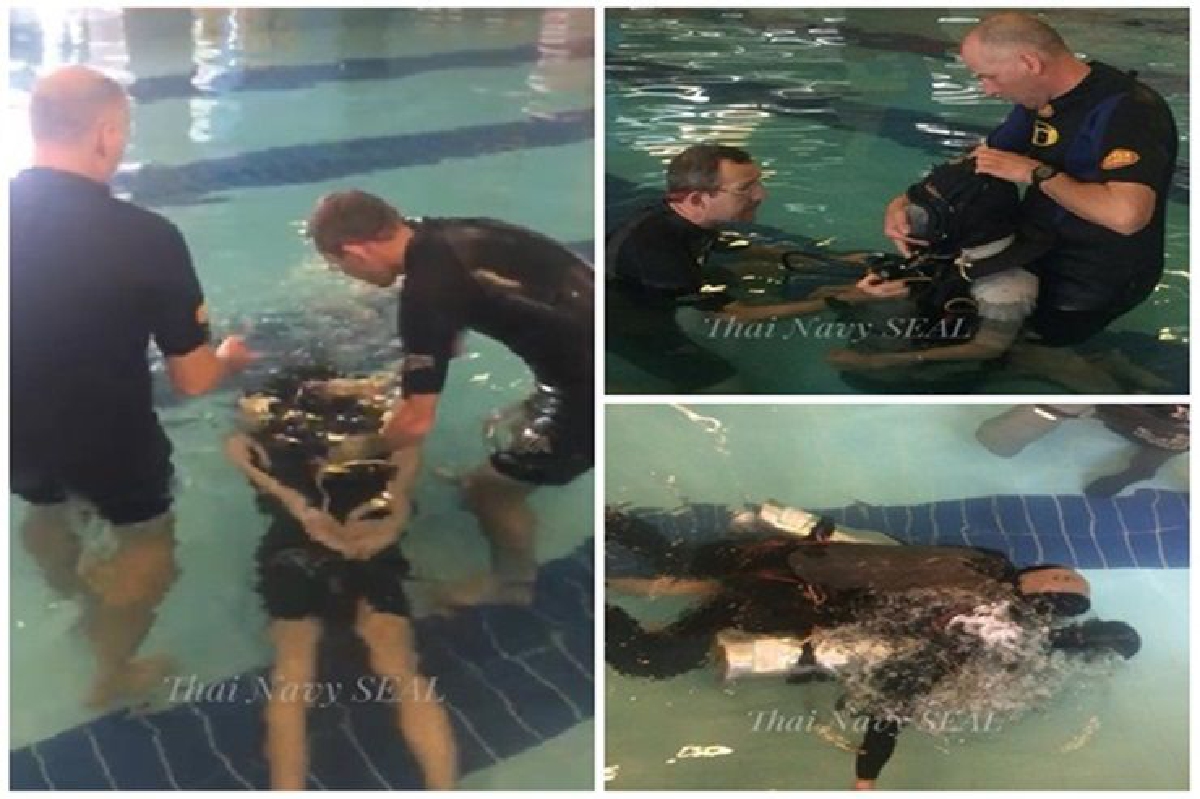 เผยภาพทีมนักดำน้ำซักซ้อมเด็กดำน้ำในสระก่อนช่วย13ชีวิตออกจากถ้ำ เผยภาพทีมนักดำน้ำซักซ้อมเด็กดำน้ำในสระก่อนช่วย13ชีวิตออกจากถ้ำ