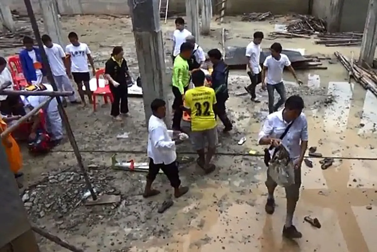 พื้นอุโบสถวัดป่าชื่อดังเครือข่ายธรรมกายถล่ม!ญาติโยมร่วงเจ็บ23