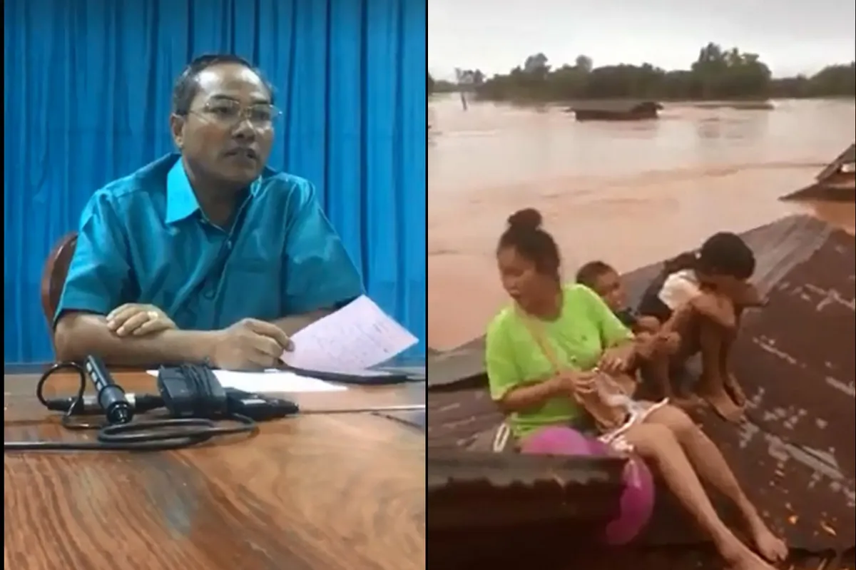 มวลน้ำเขื่อนเซเปียนเริ่มไหลเข้าภาคเหนือกัมพูชาแล้ว